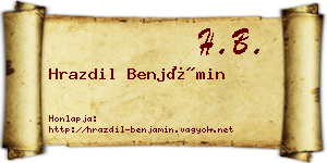 Hrazdil Benjámin névjegykártya
