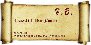 Hrazdil Benjámin névjegykártya